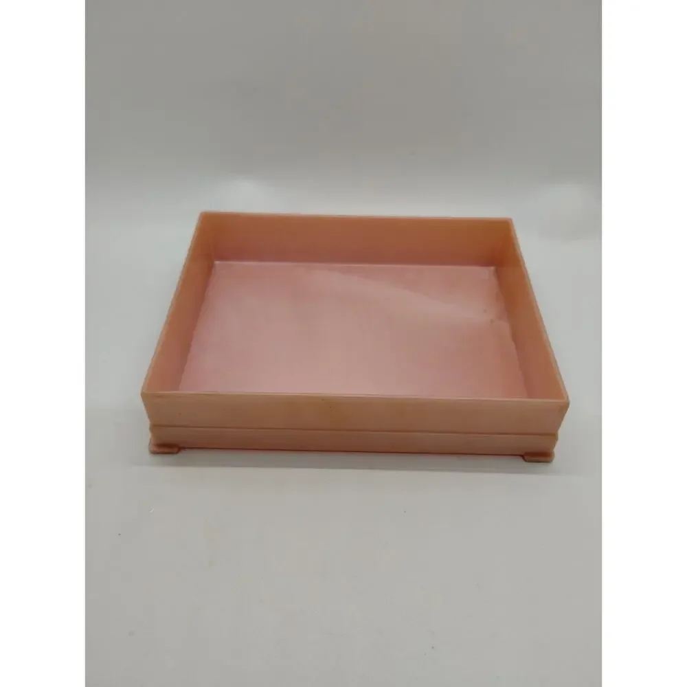 Vintage Pink Pearl - Lidded Plastic Trinket Box DuBois Co. Cincinnati - 5